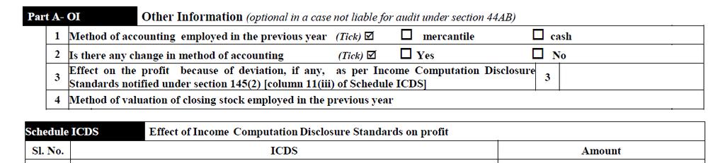 ICDS Disclosure in