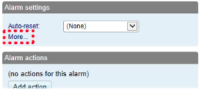 3.4 ALARM SETTINGS Every alarm has general settings which you can change: Automatic reset (described below) The group to which the alarm belongs.