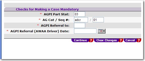 c. The category of benefits is entered in the AG Cat/Seq # boxes. This is found on the AGPI screen under the CAT and SEQ columns. The information is entered in the OSST system below.