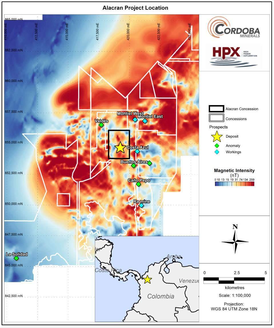 District Scale Potential San Matias Project and the Alacran Deposit are located in northern Colombia Total land package 203,848 Ha Cordoba locked up the