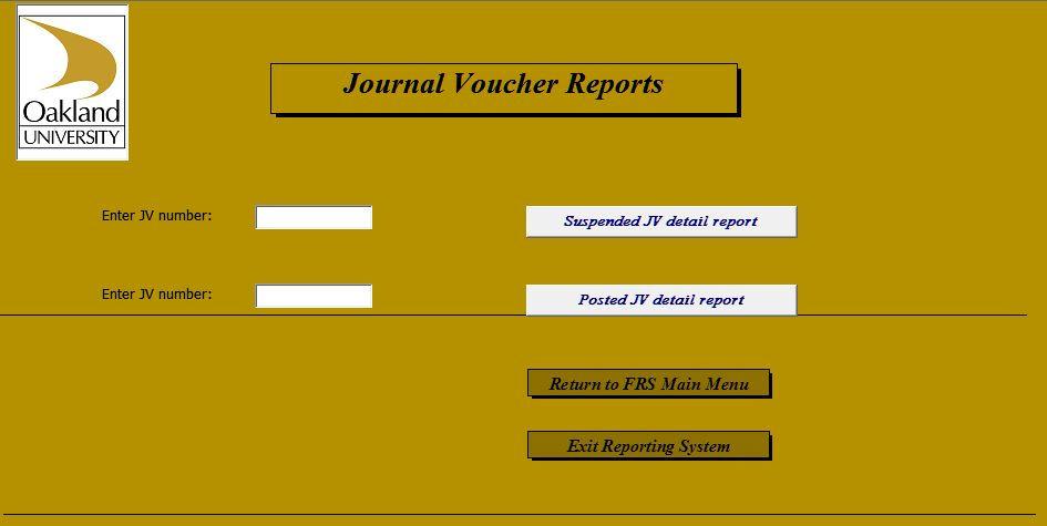 Tip: Reviewing JVs in FRS In addition to the methods described previously for reviewing suspended and posted budget JVs within Banner, you can also usethe suspended and posted JV detail reports in