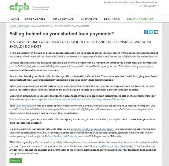 Online Tools: Student Debt Repayment Assistant and Debt Collection Assistant These interactive tools help borrowers navigate various student loan options.