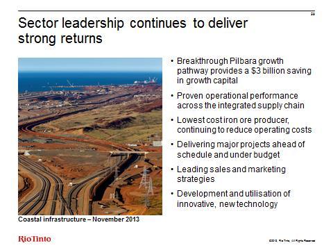 Slide 59 Sector leadership continues to deliver strong returns In summary, our iron ore business has long been one with considerable optionality.