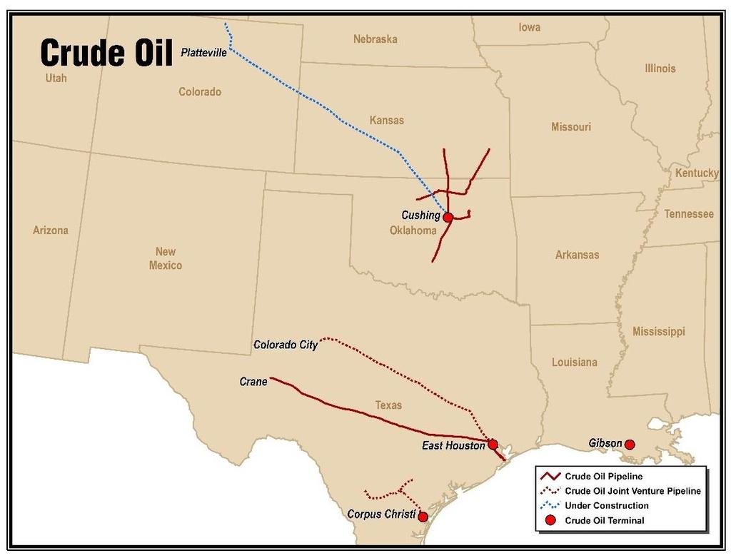 barrels of total crude oil storage, including 14mm barrels used