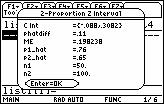 17 TI-89 -PropZInt is at 6 in the Ints menu. To use -PropZInt: 1) Press ND [ F7] Ints. ) The cursor is at 6:-PropZInt. 3) Press ENTER. 4) The -Propotion Z Interval window opens.