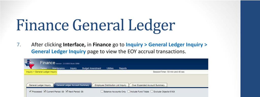 Save in the Step 7 Finance General Ledger subfolder