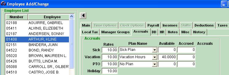 Enter the employee s opening available balance in the Available box. Click Save.