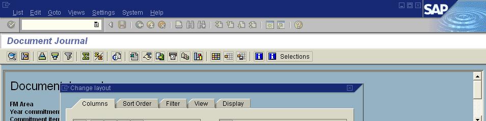In the Change Layout dialog box, the left column shows
