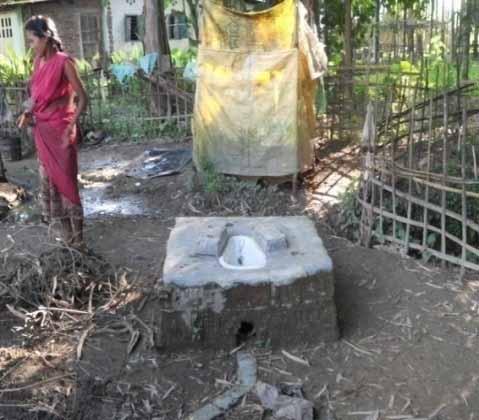 Toilet without superstructure at Rongpuria GP, Tinsukai, Assam Toilet not put to use in Peddapalem GP of Chittoor district,