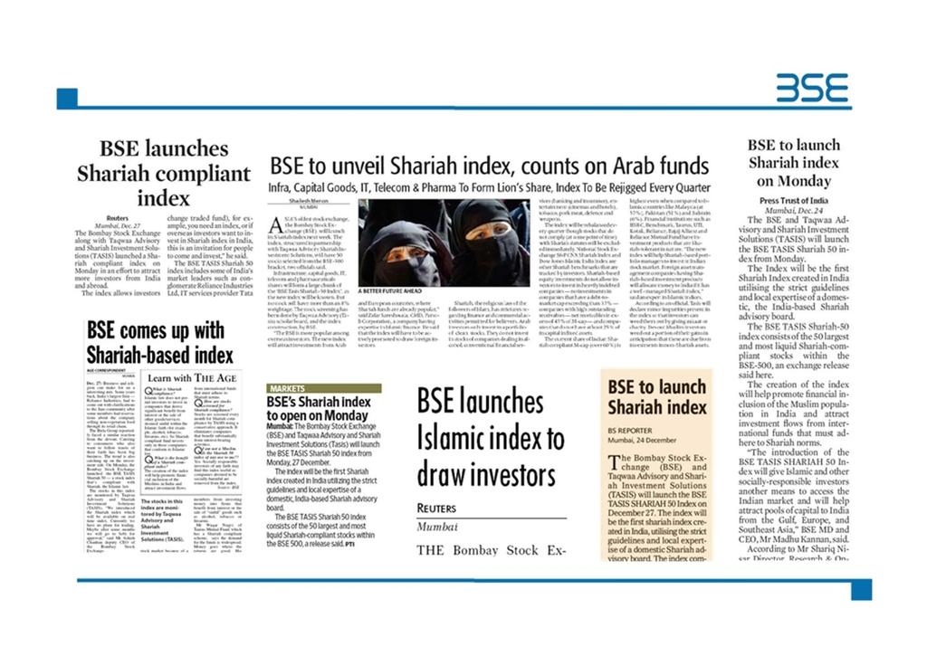 Shariah Index has received extensive press coverage in