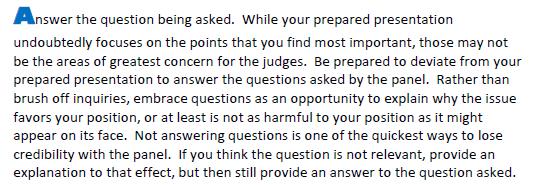 Oral Hearings Practice Tips (Continued)