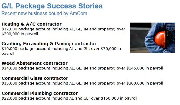Tradesmen+ Package Program Sample G/L Classes Glass dealers - Glaziers Residential, Interior Carpentry Commercial Concrete Construction (no pools) Driveway, parking lot, sidewalk Construction Drywall