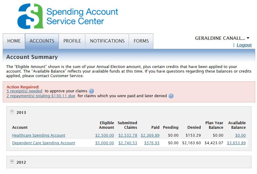 Spending Account Service