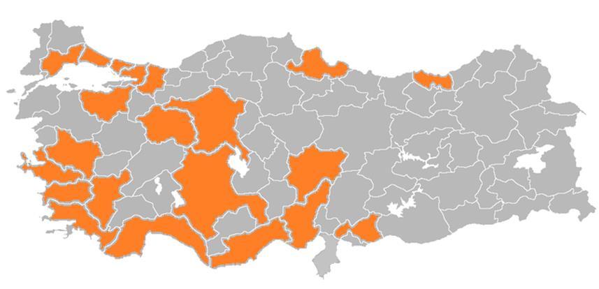 Branch Network An efficient network of 53 branches covering major industrialized regions of Turkey, where more than 85% of the GDP is generated.