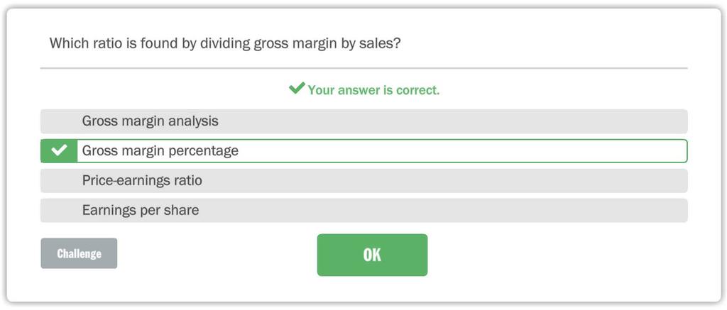 Which ratio is found by dividing gross margin by sales?