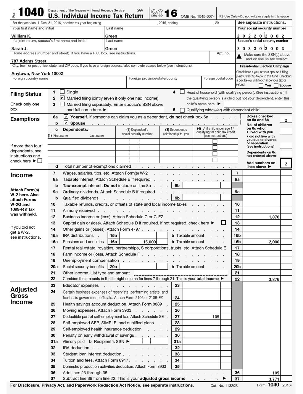 Retired Minister: Form 1040 Tax
