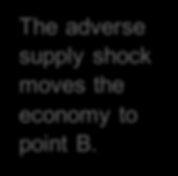 shock moves the economy to point B.