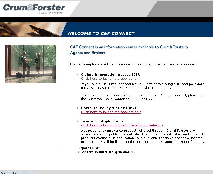 The Crum&Forster Internet loss reporting facility can be accessed on the Web by entering