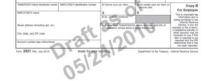 Draft IRS Forms 3921 and 3922 Section 6039: New Requirements IRS issued draft forms May 24, 2010 No