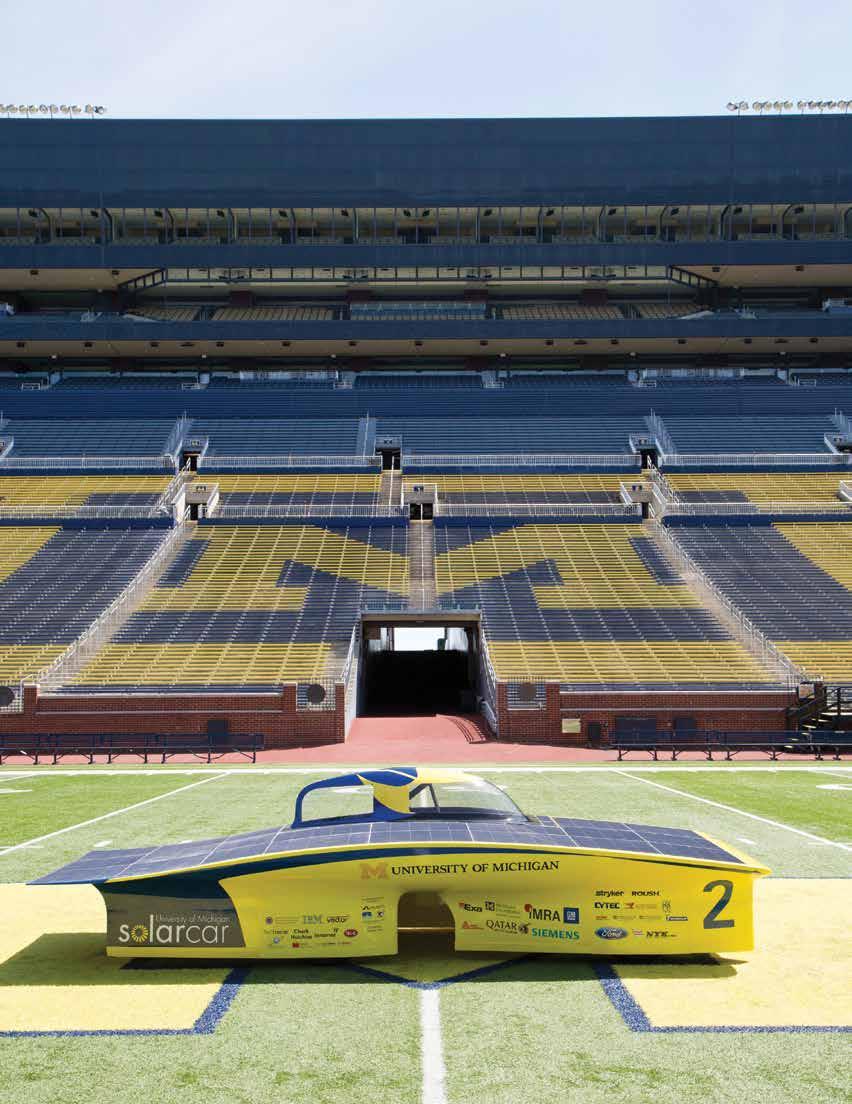 The Solar Car in Michigan Stadium.