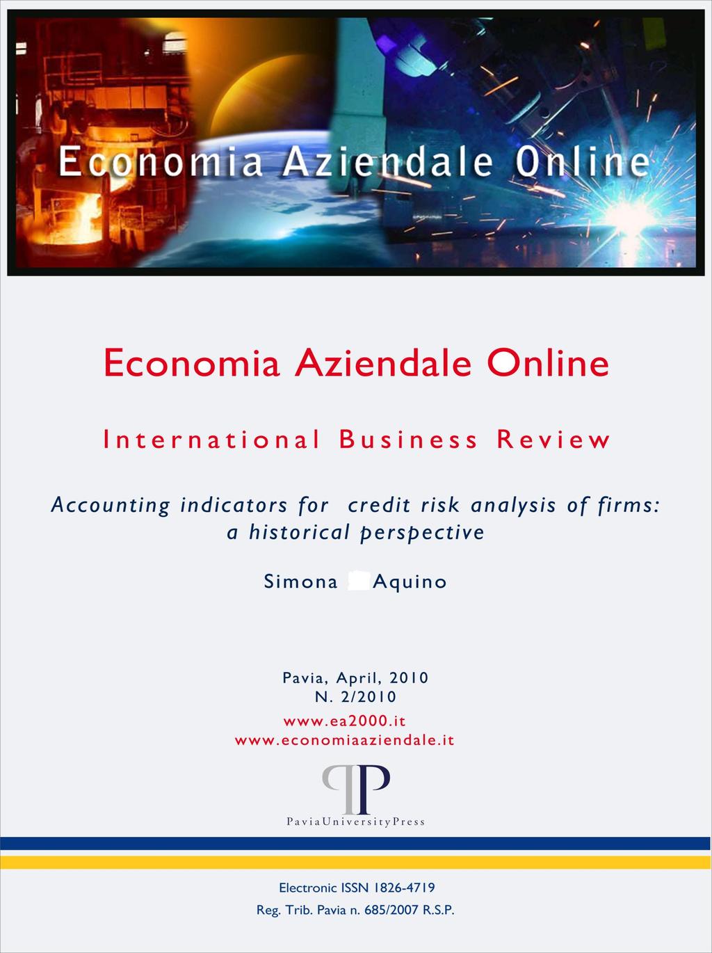 Economia Aziendale Online 2000 Web (2010) 1: 119-137 www.ea2000.