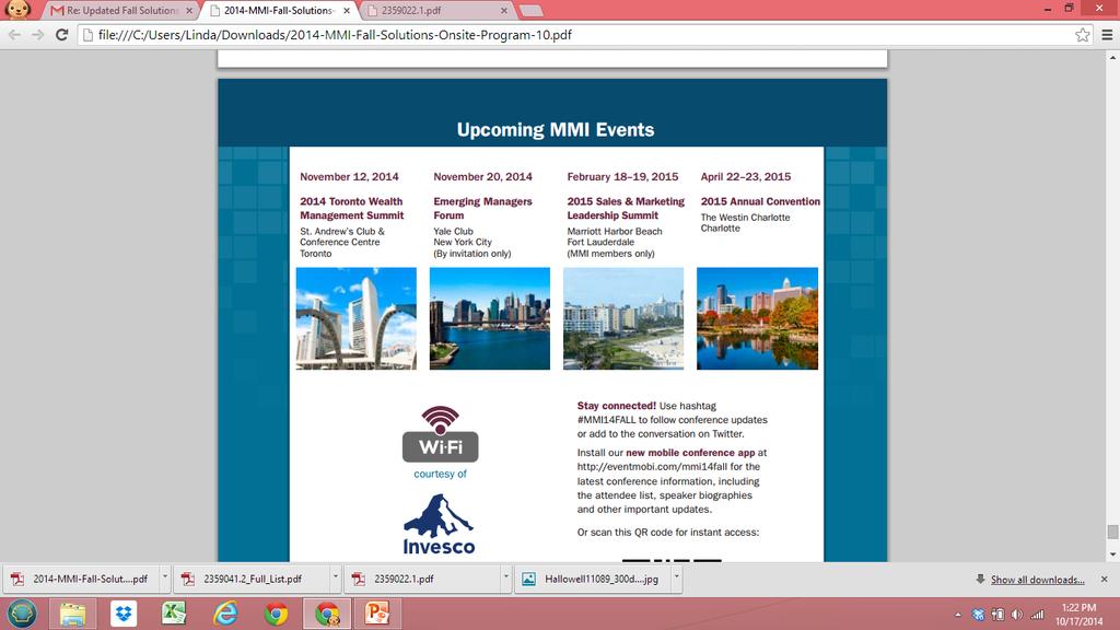 Upcoming MMI Events ADVANCING THE