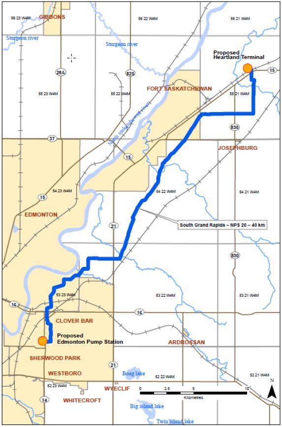 South Grand Rapids Pipeline 50/50 joint venture between Keyera and Grand Rapids Pipeline LP (TransCanada PipeLines and Brion Energy) 45-kilometre 20-inch diluent pipeline from Edmonton to Fort