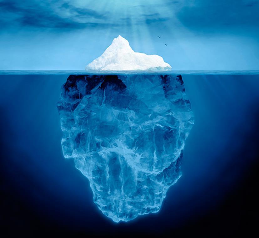 What similarities does an iceberg have with the nickel