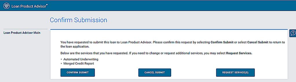Enter a Reference Number, if applicable, to have the credit report reissued. Click Submit. For loan applications assessed through FHA TOTAL, a tri-merged credit report is required.