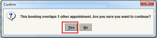 Scheduling Multiple Appointments It is possible to book multiple appointments in the same appointment time cell. To the right of a booked appointment is a space in the column.