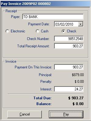 Paying Invoice(s) In Avitar Tax Collect you can pay an individual invoice or pay multiple invoices with one check.