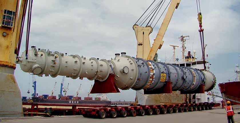 Heavy Engineering Business A low-alloy steel HP stripper being shipped from L&T s Hazira Campus to a refinery in Texas.