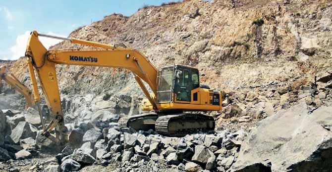 L&T markets the Komatsu range of hydraulic excavators in India.