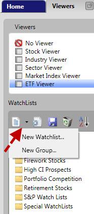 OR 1. Select the "Viewers" tab. 2. Right-click on the Group in which to save the WatchList, or create a new Watchlist Group. 3. Select "New WatchList". 4.