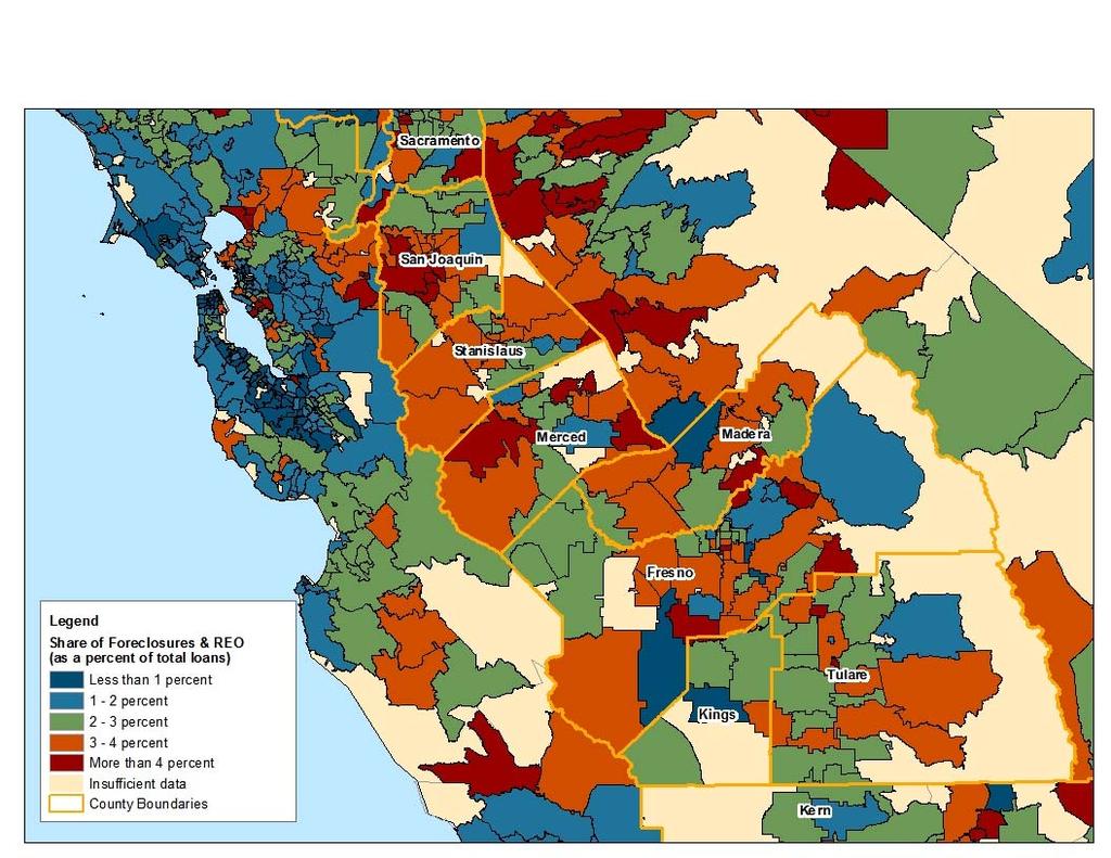 Central California Data Maps Areas Affected by Concentrated Foreclosures November