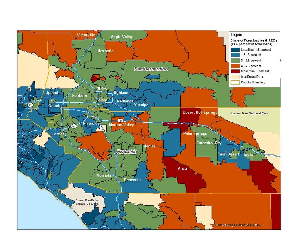 Inland Empire Data Maps Areas Affected by Concentrated Foreclosures November