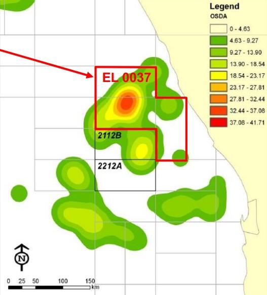 An independent evaluation of two blocks directly to the south of Pancontinental s operated by HRT resulted in a Pmean estimate of 1.1billion barrels.