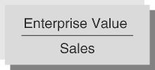 less commonly used than EV/EBITDA due to differences in D&A among companies Enterprise Value-to-Sales Multiple Relevant for companies with
