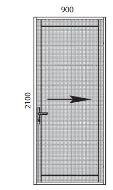 ECO FLY RETRACTABLE INSECT SCREENS RETRACTABLE SCREENS FOR SINGLE HINGED DOORS: FLYSCREEN WIDTH CAN BE TRIMMED TO FIT REVEAL OF ANY SIZE FLYSCREEN HEIGHT HAS A LIMITED ADJUSTMENT RANGE OF 20MM AS PER