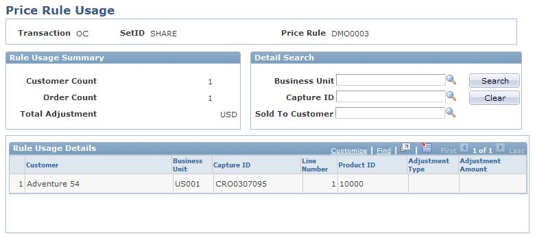 Chapter 4 Creating Price Rules Navigation Click the Price Rule Usage button on the Formulas page.