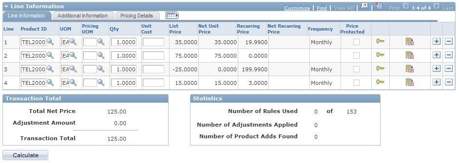 Simulator Page Use the Simulator page (EOEP_TEST) to test the pricing information setup with PeopleSoft Enterprise Pricer and select values for the transaction price by keys used in the pricing