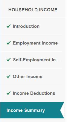 6. Once all income items for a page have been entered, review the page for accuracy. When completed, click Continue. 7.