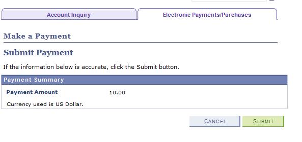 10 11. You will then be brought to the Payment Result page.