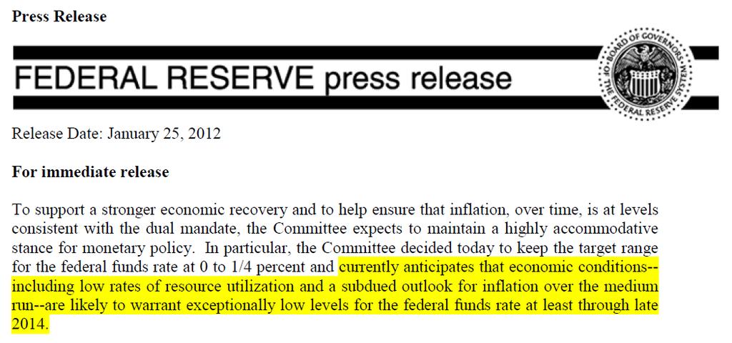 Fed isn t promising to keep rates low even if output is back to normal; they are saying they expect to want to