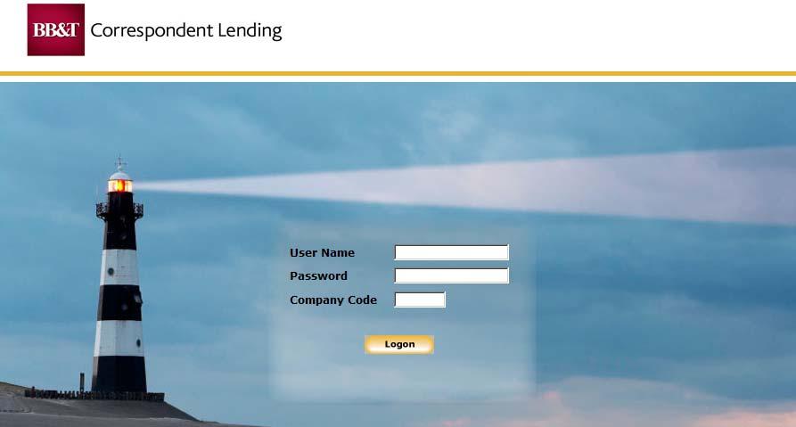 Imaged Loan Delivery Logging In: Using your assigned website user login you will log into the BB&T Correspondent Lending website