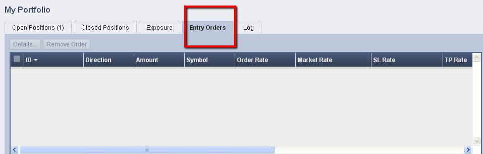 Removing an Entry Order WebPROfit provides you with several ways to remove your Entry Orders that haven t been executed yet. You can remove them one by one or several at once.