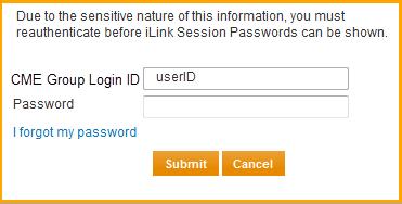 3. Move the mouse pointer over ilink Session Password. 4. Click Unmask Session Password. A login dialog appears.