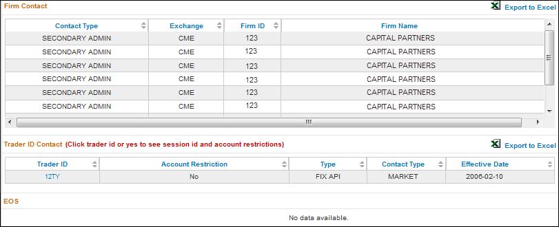 Registered User's Profile This function is available to clearing firm administrators only. To view the registered user s profile: From the Search > Individual results, click the contact's name.