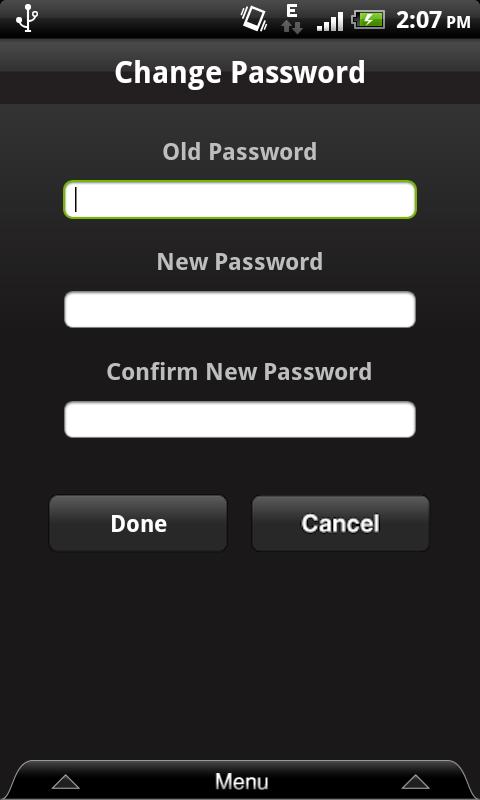 Figure 12. M+ Online: Change Password 3. Enter Old Password, New Password and then Confirm New Password. 4. Click Done to save the changes. 2. Auto-Prompt Change Password Reminder 1.