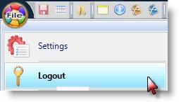 Select File > Logout when done.